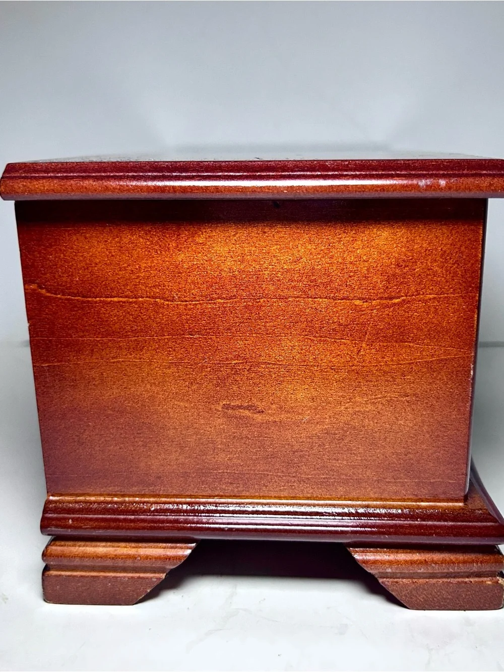 Vintage Mahogany Jewelry Box Wooden with Mirror